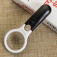 Лупа с универсальной подсветкой и компасом, увеличительное стекло с ручкой 6902C-XX, диаметр 60 мм, увеличение: 4Х, 45Х