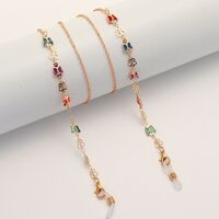 Металлическая нескользящая цепочка золотого цвета, с разноцветными и полыми бабочками, для очков и масок GL1850