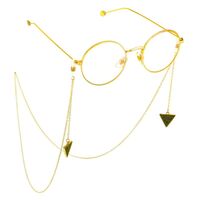 Gold-colored metal non-slip chain, with triangle pendant, for glasses and masks GL735