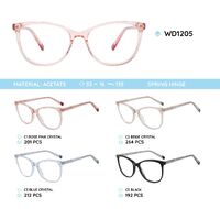 Plastic acetate eyeglasses frame with spring hinges WD1205