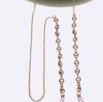 Металлическая нескользящая цепочка золотого цвета, с кристаллами, для очков и масок GL1412