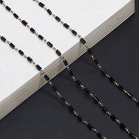 Metal non-slip chain, with black crystal, for glasses and masks GL721