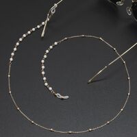 Metal non-slip chain, with pearl and beads, for glasses and masks GL346