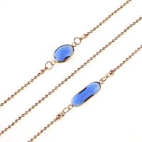 Gold-colored metal non-slip chain, with beads and acrylic crystal, for glasses and masks GL797