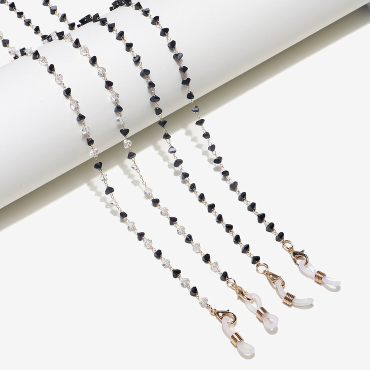 Set of two gold and silver thin glasses chain with glasses GM085