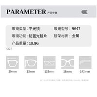 Metal glasses with blue light and UV protection 9647-3-GT