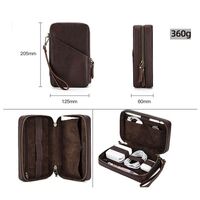 Сумка-барсетка-чехол для очков и девайсов из натуральной кожи с ремешком и молнией CF1149