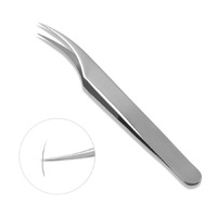 Set of 2 stainless steel tweezers with a plastic case