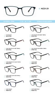 TR-90 plastic frames for glasses, with spring hinges MZ21-29
