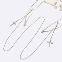 Металлическая нескользящая цепочка серебряного цвета, с подвеской в виде креста, для очков и масок GL1727