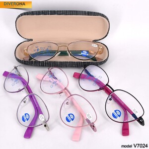 Women's metal eyeglasses with flex hinges Vizzini V7024 BLOCK BLUE LIGHT dioptries to -8.00
