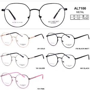 Metal eyeglass frame, material steel Allmilmo AL7100