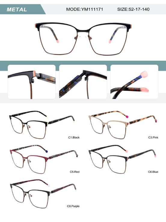 Metal frame for women with spring hinges YM111171-DA