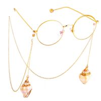 Металлическая нескользящая цепочка золотого цвета, с белой ракушкой, для очков и масок GL506