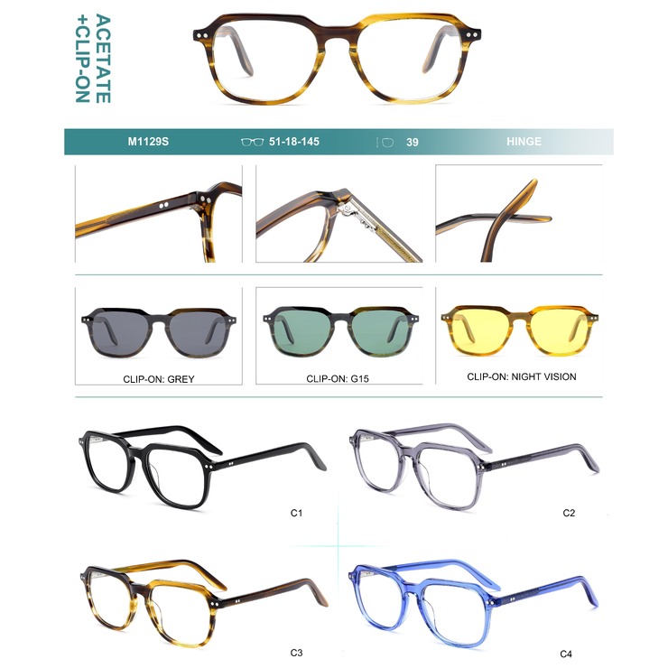 Plastic acetate frame + polarized clip-on Big City M1129S