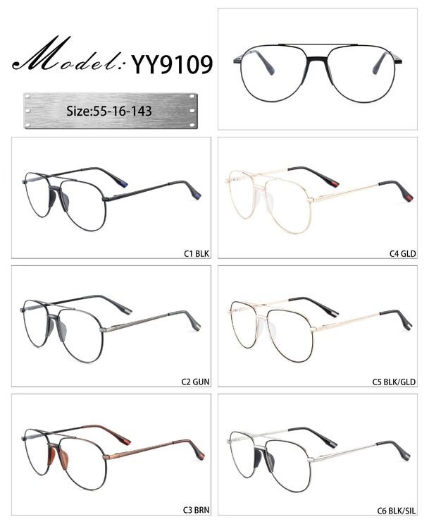 Оправа металлическая с мягким носоупором и флексом YY9109-DA