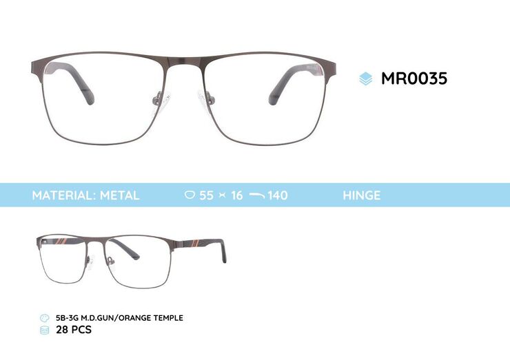 Металлическая оправа с дужками из материала TR-90 MR0035