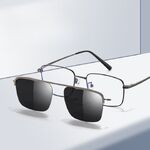 Оправа металлическая с защитой от синего света + магнитная солнцезащитная насадка (клипон) 7005-GT