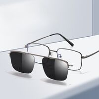 Metal Blue Ray Cut protection frame + magnet sunshade clip-on 7005-GT