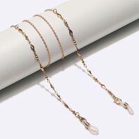 Gold-colored metal non-slip chain, with copper beads, for glasses and masks GL1617