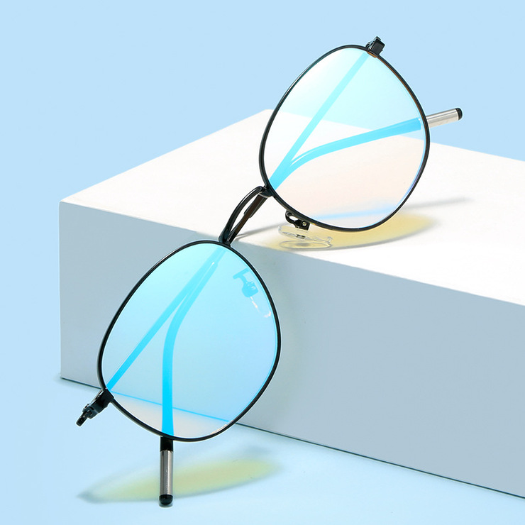 Blue Block metal glasses with blue light protection for colorblind people 225色盲镜