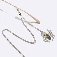 Silver-colored metal non-slip chain, with a large spider pendant, for glasses and masks GL1725