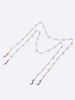 Set of two thick aluminum glasses chain gold and red GM063(1)