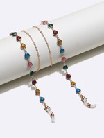 Glasses chain with nectarine hearts GL1343