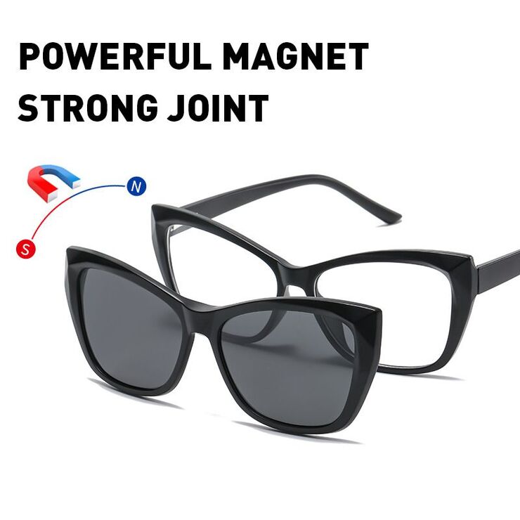 Plastic frame with flex + polarized sun protection magnet clip-on El Dorado EL2349D