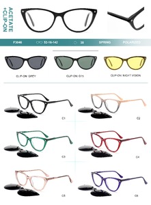 Plastic acetate frame with spring hinges + polarized clip-on Big City F3046S