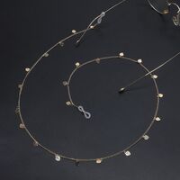 Metal non-slip chain, with a peach heart, for glasses and masks GL694