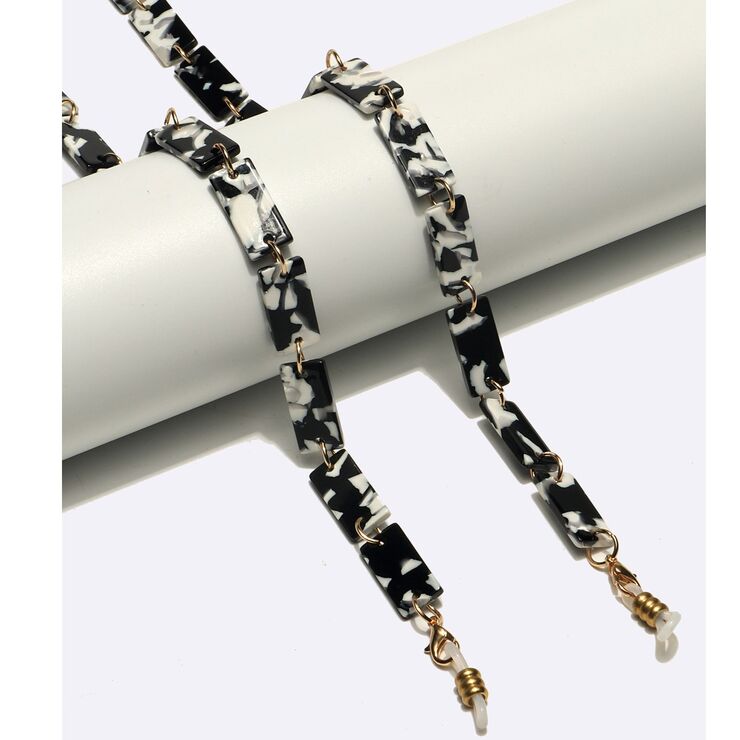 Acrylic non-slip chain, black and white, for glasses and masks GL1695