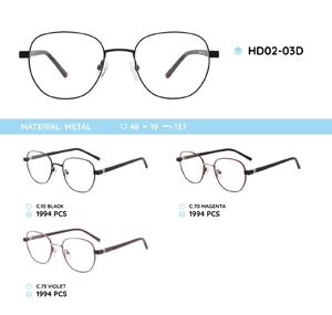 Металлическая оправа с дужками из материала TR-90 HD02-03D