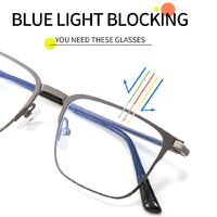 Оправа металлическая мужская с защитой от синего света + 2 магнитных солнцезащитных насадки (клипон) 7012-GT