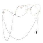Metal non-slip chain, with pendant lightning and pearl, for glasses and masks GL617