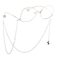 Metal non-slip chain, with pendant lightning and pearl, for glasses and masks GL617