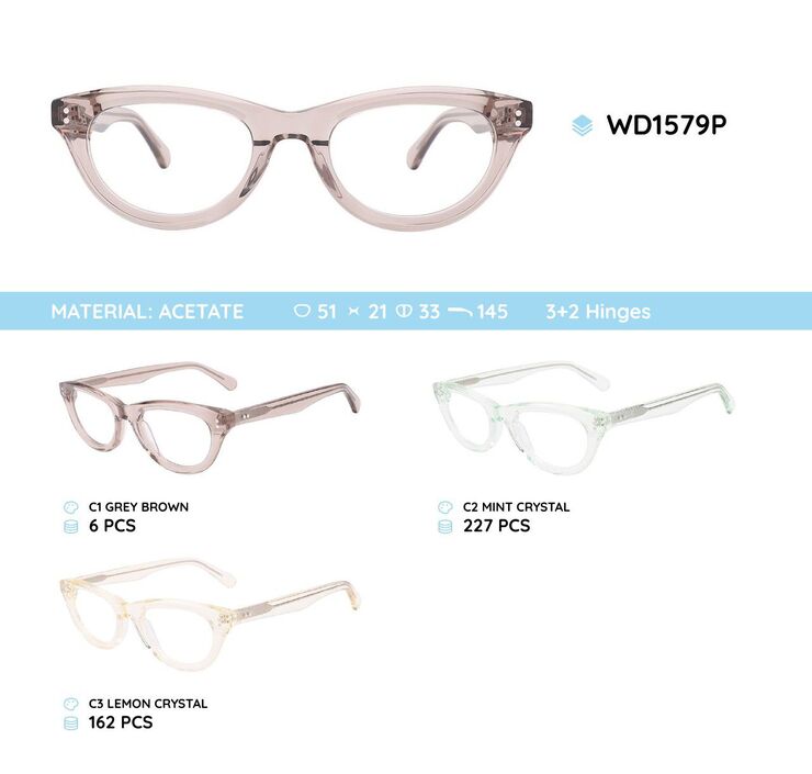Plastic acetate eyeglasses frame for women WD1579P