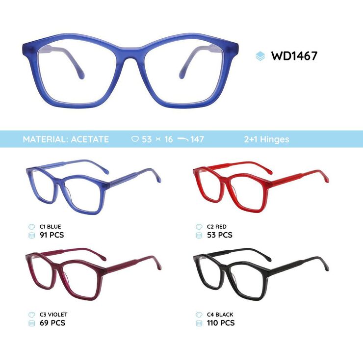 Plastic acetate eyeglasses frame for women WD1467