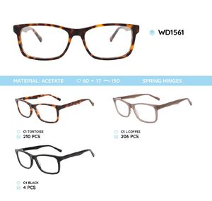 Plastic acetate eyeglasses frame for men with spring hinges WD1561