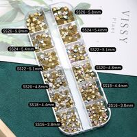 Set of rhinestones with a pointed bottom for frames and glasses decorating, transparent+magic color, 3.8-5.8 mm (price per pack, 3 minimum)