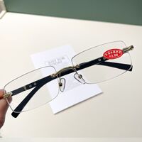 Metal eyeglasses for reading with glass lenses, diopters from 0.00 to +4.00, PD62-64