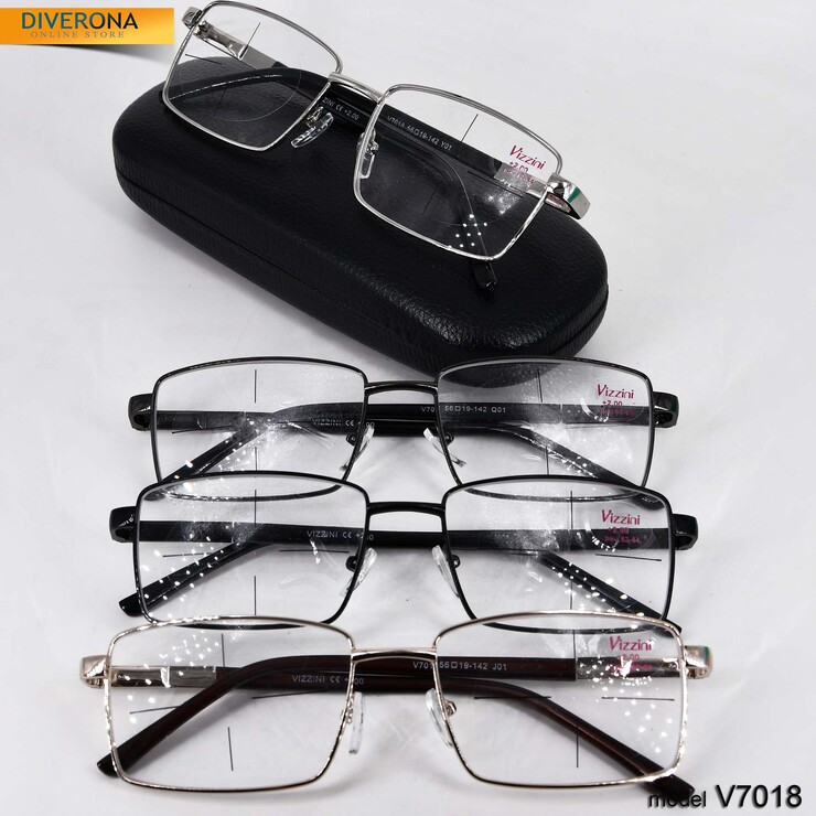 Eyeglasses for men on metal frames Vizzini V7018 dioptries to +5.00 and -8,00