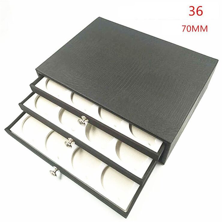 Lenses holder display with 36 slots JS-C180501, сell size: Ø70 mm