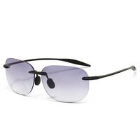 Очки пластиковые солнцезащитные безободковые бифокальные для чтения G003 с тонированными линзами, диоптрии от +1.00 до +4.00, РМЦ=62-64