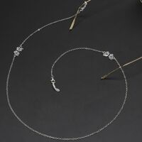 Silver-colored metal non-slip chain, with butterfly, for glasses and masks GL235