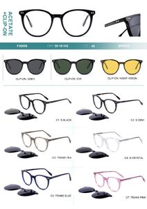 Plastic acetate frame with flex hinges + polarized clip-on Big City F3005S