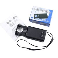 Folding magnifier with universal backlight 9881-1-XX, dimensions: ⌀21 mm, ⌀12 mm. Magnification: 30Х, 60Х