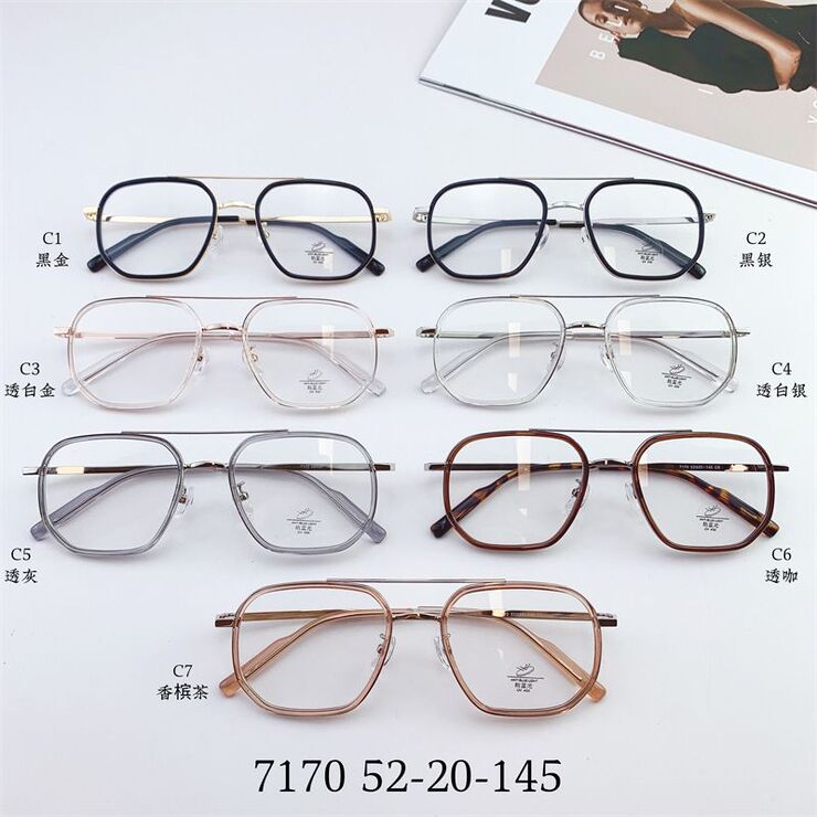 Оправа гибридная, металл + TR90, линзы с Blue Block покрытием SANTA 7170