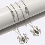 Металлическая нескользящая цепочка серебряного цвета, с подвеской в виде большого паука, для очков и масок GL1725