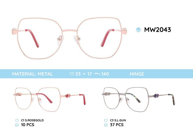 Metal women's frame for glasses MW2043